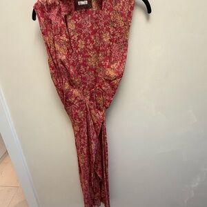 Reformation Red Floral Maxi Wrap Dress